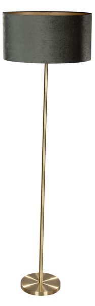Stoječa svetilka medenina z ovalnim žametnim odtenkom zelena 50 cm - Simplo