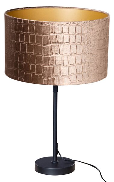 Namizna svetilka črna z žametnim odtenkom krokodilskega dizajna 35 cm - Parte