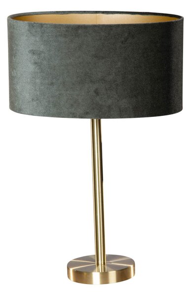 Namizna svetilka medenina z ovalnim žametnim odtenkom zelena 35 cm - Simplo
