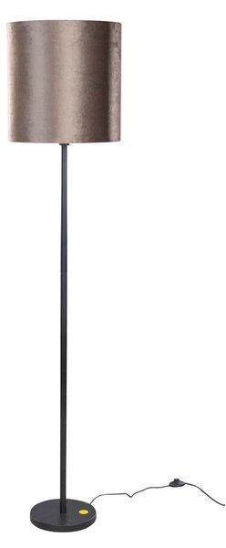 Stoječa svetilka črna z rjavo žametno odtenkom 40 cm - Simplo