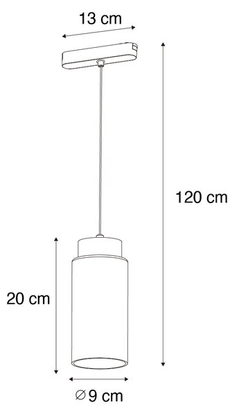 Moderna črna viseča svetilka za tirni sistem 1-fazni, vključno z LED - Magnetic Vance