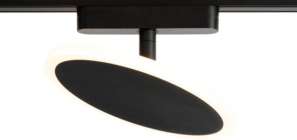 Moderni črni reflektor za enofazni tirni sistem, vključno z LED - Magnetic Puk