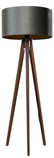 Stoječa svetilka na treh nogah iz orehovega lesa z zelenim žametnim odtenkom 50 cm - Tripod Classic