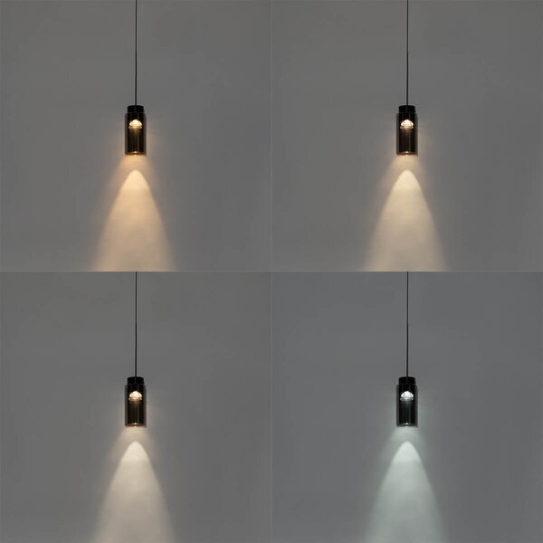Moderna črna viseča svetilka za tirni sistem 1-fazni, vključno z LED - Magnetic Vance