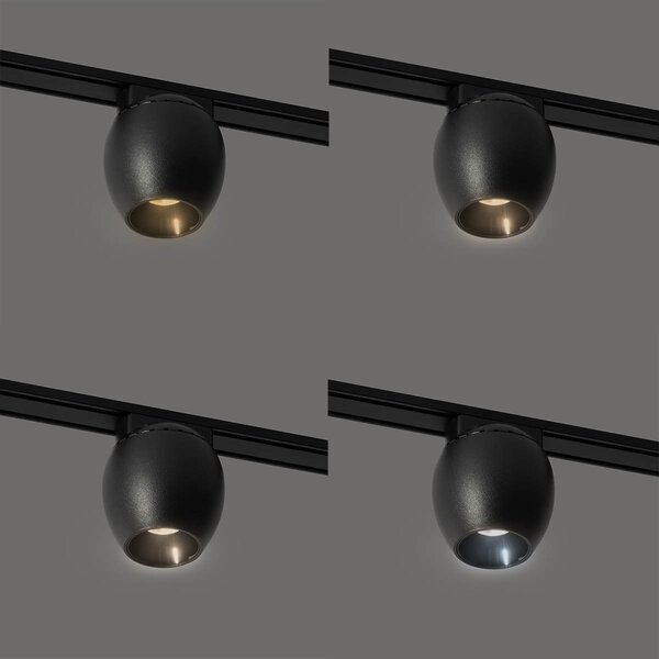 Moderni črni reflektor za enofazni tirni sistem 6W 3000K - Magnetic Zagaye