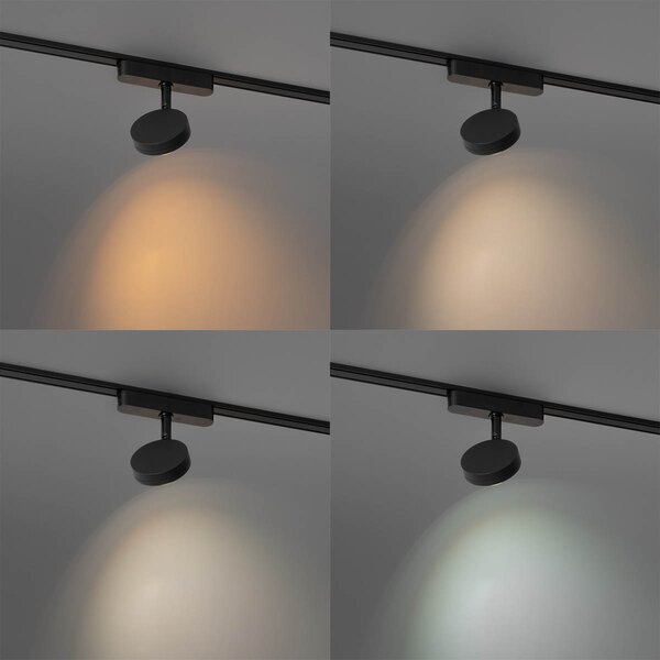 Moderni črni reflektor za enofazni tirni sistem, vključno z LED, vrtljivi in nagibni - Magnetic Lance