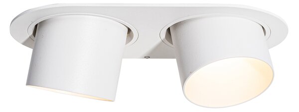 Komplet 6 vgradnih reflektorjev bel GU10 70 mm nagibni 2-lučni - Installa