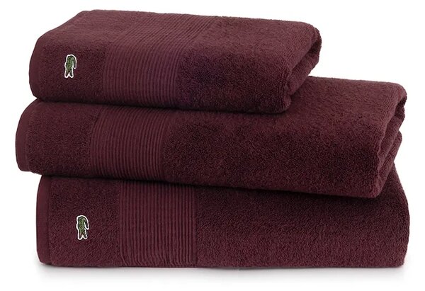 Lacoste Bombažna brisača Lacoste L LECROCO Bordeaux 70 x 140 cm
