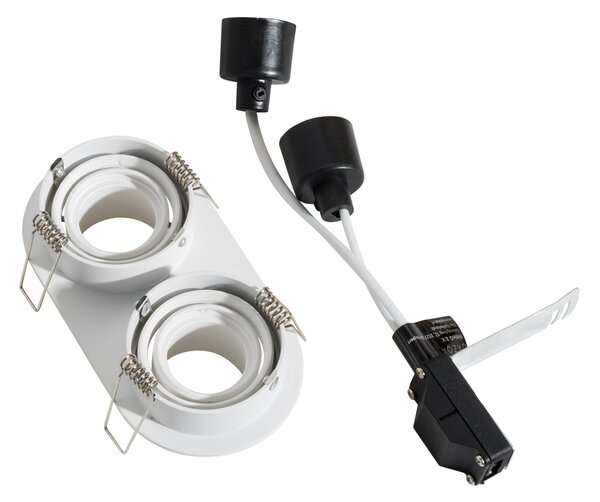 Komplet 6 vgradnih reflektorjev bel GU10 35 mm nagibni 2-lučni - Installa