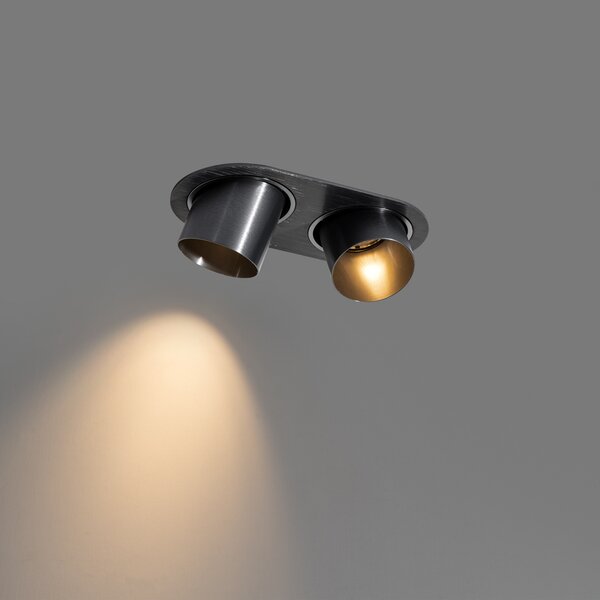 Okrogel vgradni reflektor bronasta GU10 50 mm 2-lučni - Installa