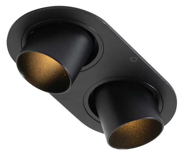Komplet 6 vgradnih reflektorjev črne barve GU10 35 mm, nagibni, 2-lučni - Installa