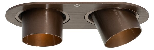 Komplet 6 vgradnih reflektorjev temno bronaste barve GU10 35 mm, nagibni, 2-luči - Installa