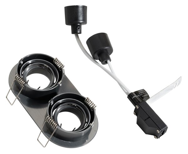 Komplet 6 vgradnih reflektorjev Gunmetal GU10 35mm Nastavljivi 2-Light - Installa