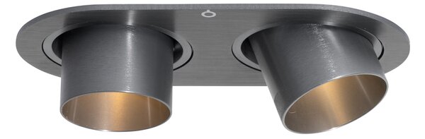 Komplet 6 vgradnih reflektorjev Gunmetal GU10 35mm Nastavljivi 2-Light - Installa