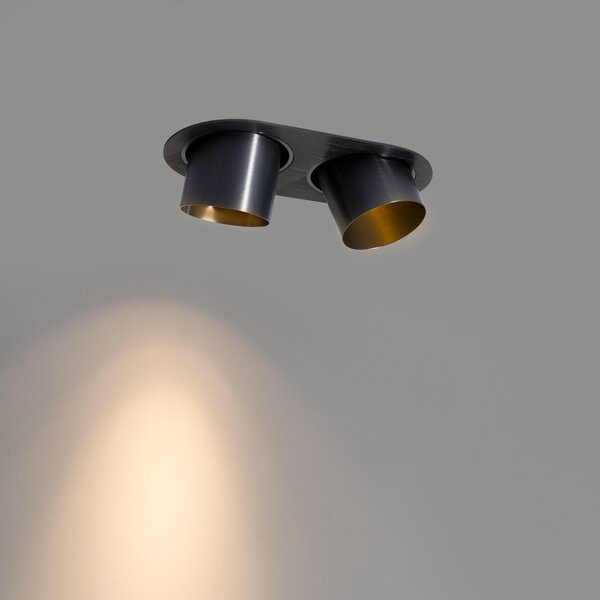 Okrogel vgradni reflektor bronasto-sive barve GU10 70 mm nagibni 2-lučni - Installa