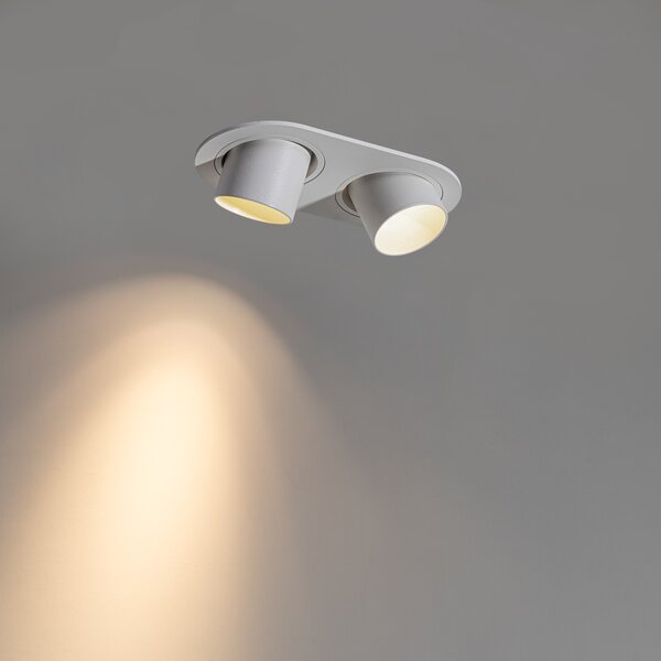 Okrogel vgradni reflektor beli GU10 35 mm nagibni 2-lučni - Installa