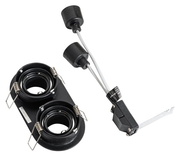 Komplet 6 vgradnih reflektorjev črne barve GU10 35 mm, nagibni, 2-lučni - Installa
