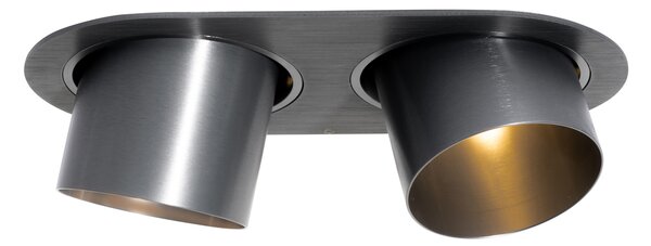 Komplet 6 vgradnih reflektorjev Gunmetal GU10 70 mm nagibni 2-luči - Installa