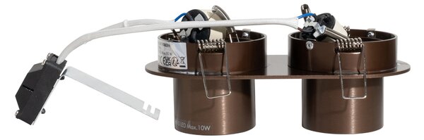 Okrogel vgradni reflektor temno bronasta GU10 50 mm 2-lučni - Installa