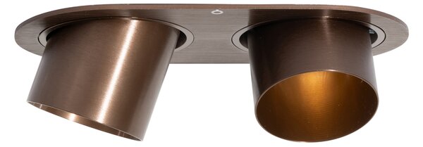 Okrogel vgradni reflektor temno bronasta GU10 50 mm 2-lučni - Installa