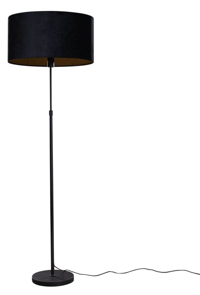 Stoječa svetilka črna z ovalnim žametnim odtenkom 50 cm - Parte