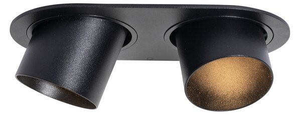 Komplet 6 vgradnih reflektorjev črne barve GU10 50mm 2-luči - Installa