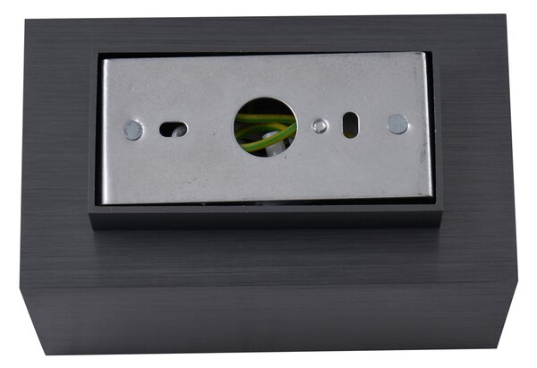 Moderna stenska svetilka gunmetal kvadratna 2-luči GU10 50mm - Sandy