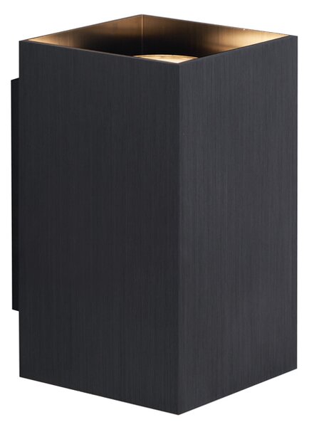 Moderna stenska svetilka gunmetal kvadratna 2-luči GU10 50mm - Sandy