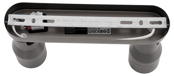 Okrogel stropni reflektor kovinsko sive barve GU10 50 mm 2-lučni - Stanley