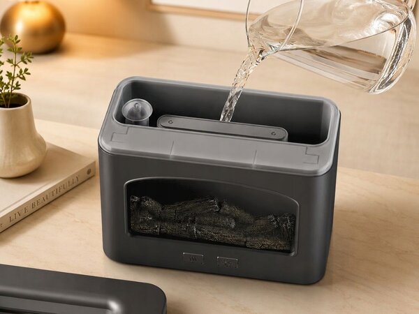 Difuzor dekorativni LED kamin 240ml vlažilec zraka USB časovnik