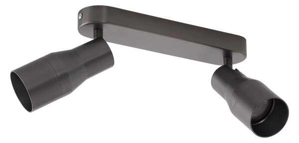 Okrogel stropni reflektor kovinsko sive barve GU10 50 mm 2-lučni - Stanley