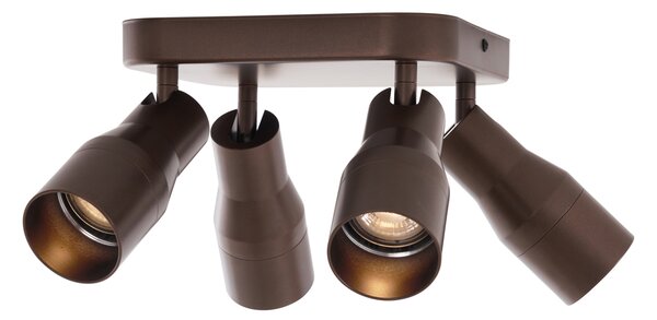 Kvadratni stropni reflektor Stanley, temno bronasta barva, GU10, 50 mm, 4 luči