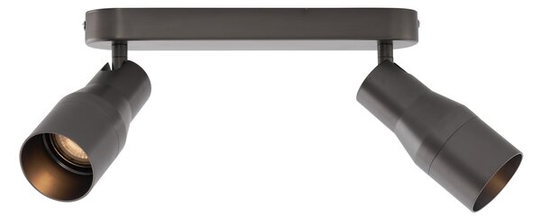 Okrogel stropni reflektor kovinsko sive barve GU10 50 mm 2-lučni - Stanley