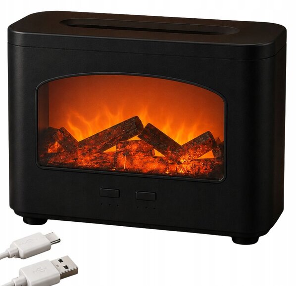 Difuzor dekorativni LED kamin 240ml vlažilec zraka USB časovnik