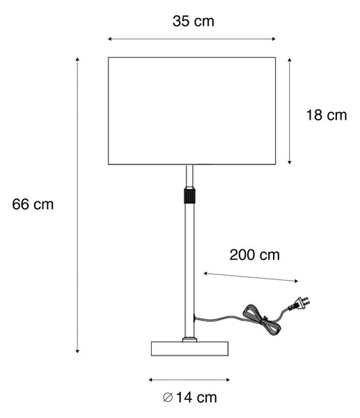 Namizna svetilka črna z žametnim odtenkom bronaste barve 35 cm - Parte