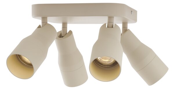 Bež stropni reflektor GU10 50 mm kvadratni 4-lučni - Stanley