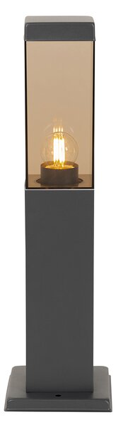 Pametna zunanja stebrna svetilka temno siva z dimom 45 cm vklj. WiFi P45 - Malios