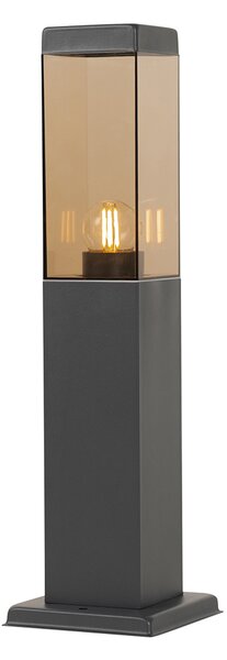 Pametna zunanja stebrna svetilka temno siva z dimom 45 cm vklj. WiFi P45 - Malios