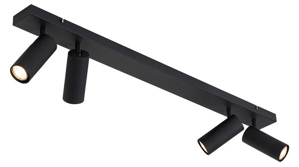Pametna stropna reflektorska svetilka črna 4-luči nastavljiva vklj. 4 Wifi GU10 50mm - Renna