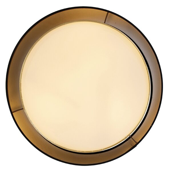 Sodobna stropna svetilka črna z zlatom 50 cm 3-luč - Drum Duo