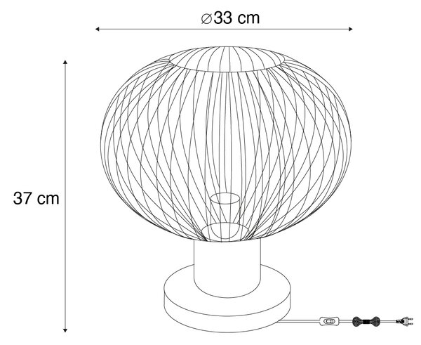 Moderna žična namizna svetilka bež 33 cm - Gila
