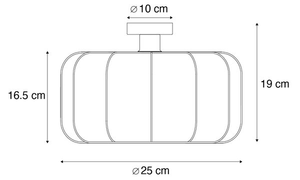 Japandi stropna svetilka bela 25 cm - Madleine