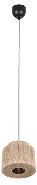 Japandi viseča svetilka črna z rjavo vrvjo 31cm - Smilla