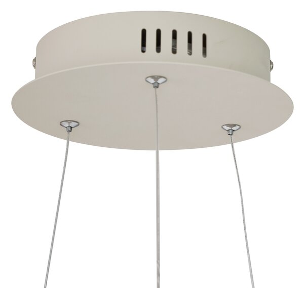 Dizajnerska viseča svetilka bež 60 cm vklj. LED s 3-stopenjskim zatemnjevanjem - Girello