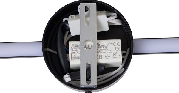 Moderna stenska svetilka črna 100 cm vklj. LED - Clockwise
