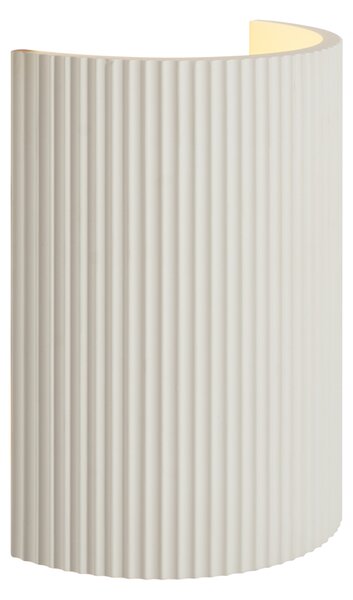 Skandinavska stenska svetilka bela ovalna - Plaster