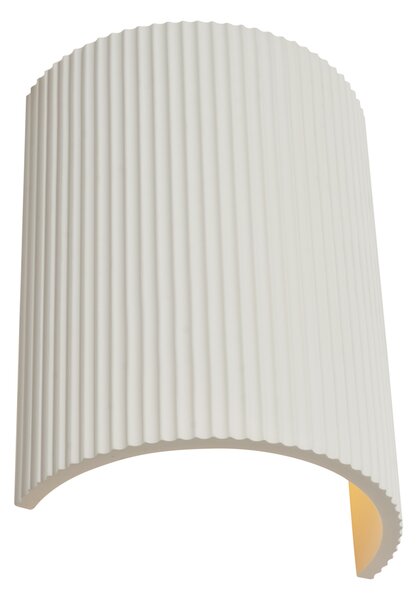 Skandinavska stenska svetilka bela ovalna - Plaster