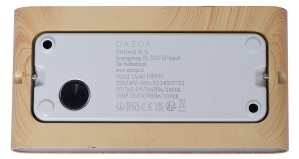 Skandinavska zunanja stenska svetilka z lesnim potiskom 17,5 cm vklj. LED IP65 - Batt