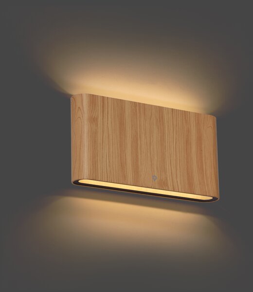Skandinavska zunanja stenska svetilka z lesnim potiskom 17,5 cm vklj. LED IP65 - Batt