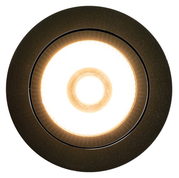 Komplet 6 vgradnih reflektorjev črne barve 9,5 cm vklj. LED 1300 lm Zatemnilni IP23 - Gaius